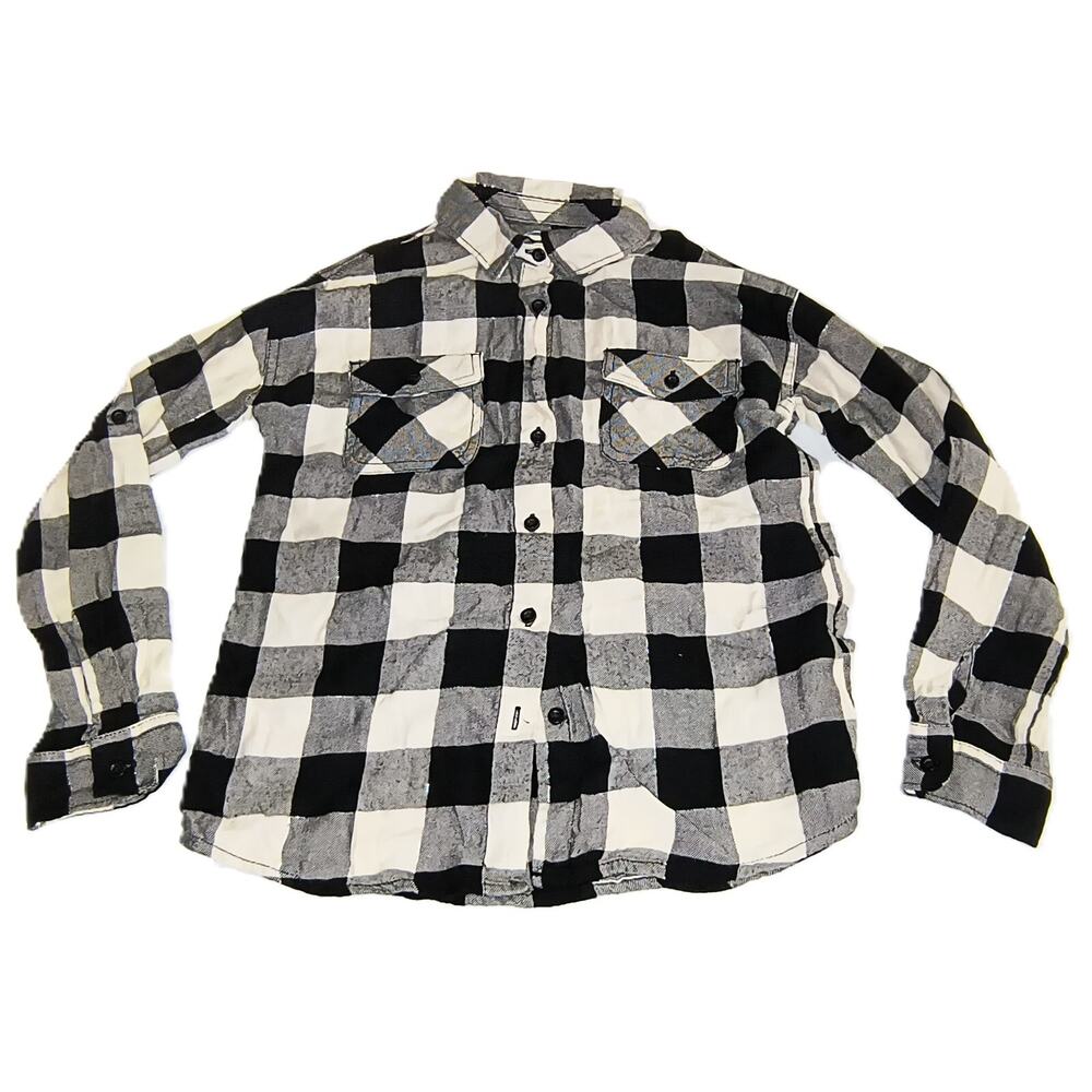 Wonder Nation Boy's Heavyweight Double Pocket Flannel Button Shirt Plaid M G001